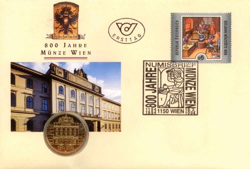 Numisbrief Österreich - 800 Jahre Münze Wien Numisbrief Österreich - 800 Jahre Münze Wien