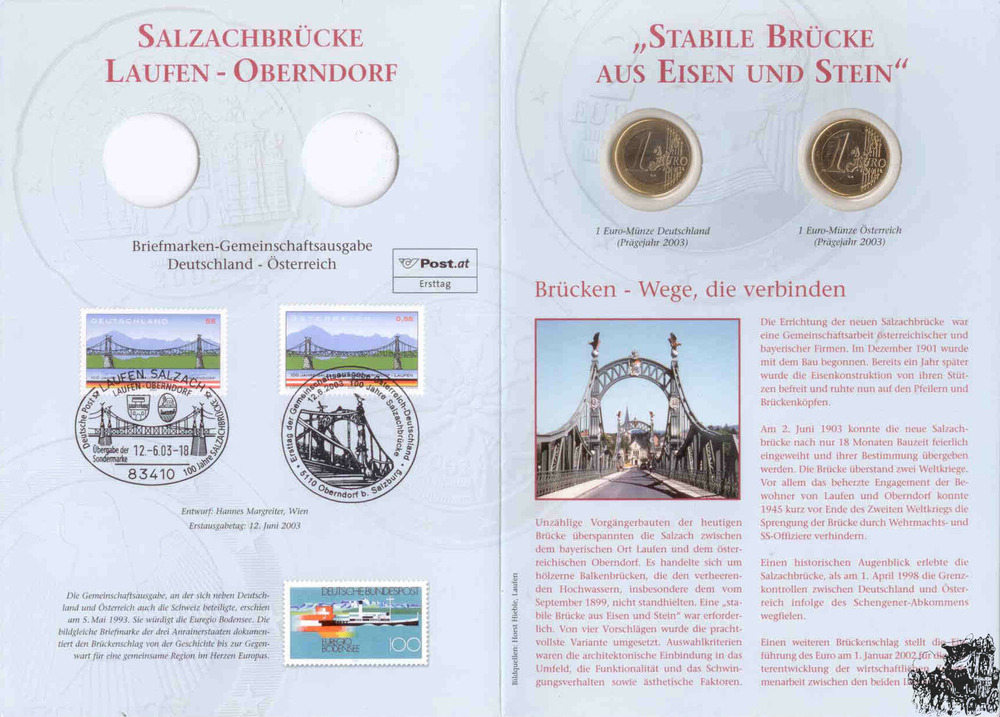 Euro-Gemeinschaftsausgabe “100 Jahre Salzachbrücke“