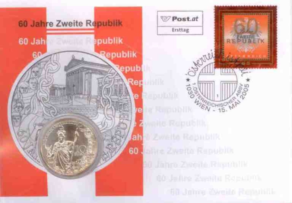 Numisbrief Österreich - 60 Jahre 2. Republik