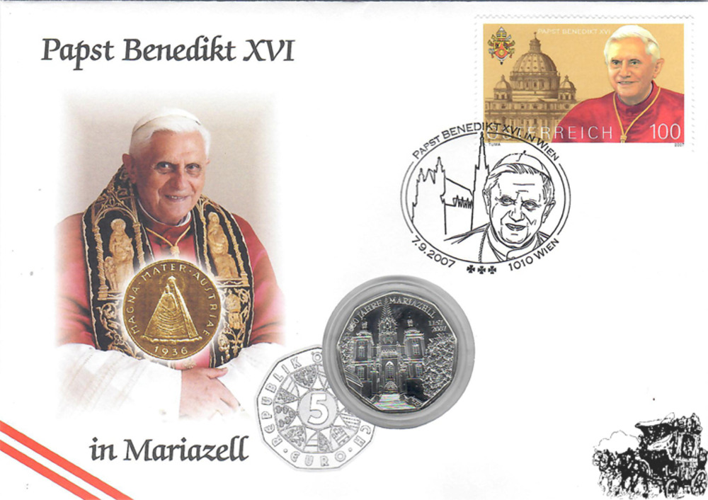 Numisbrief Österreich - Papst Benedikt XVI. in Wien