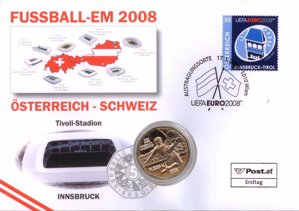 Numisbrief Österreich - UEFA EURO 2008