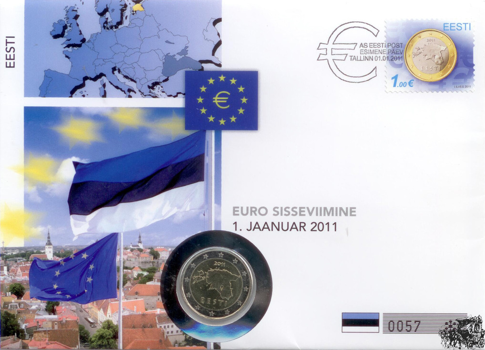 Numisbrief Estland - Euroeinführung Numisbrief Estland - Euroeinführung