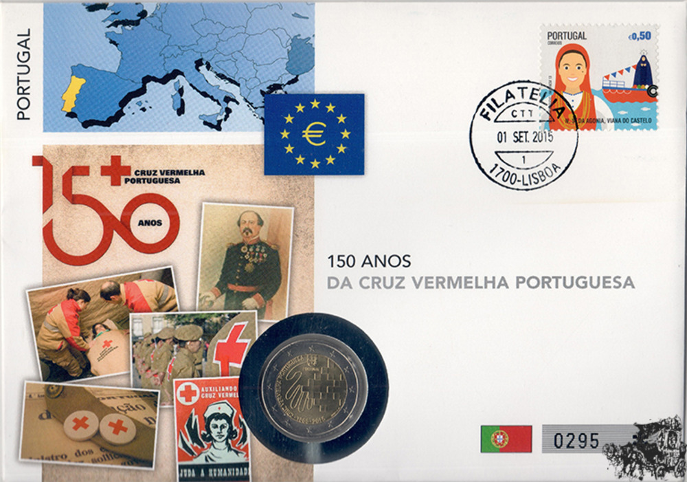 Numisbrief Portugal 2015 - 150. Jahre Rotes Kreuz