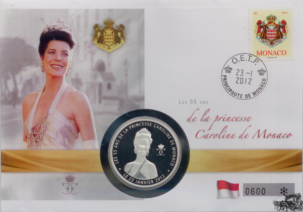 Numisbrief Monaco - 55.Geburtstag von Prinzessin Caroline 