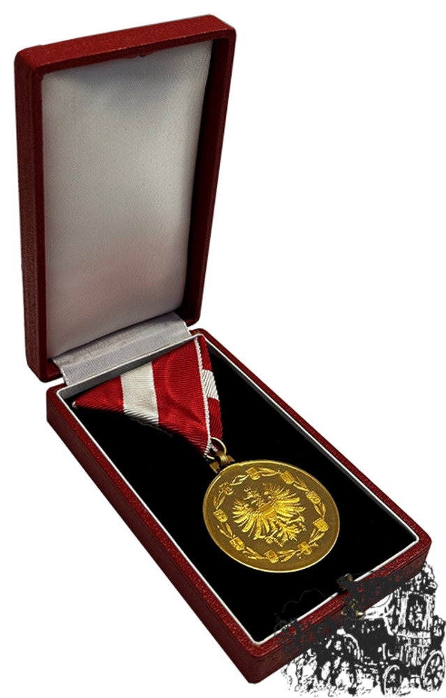 Goldene Medaille für Verdienste um die Republik Österreich, am Bande, im Originaletui