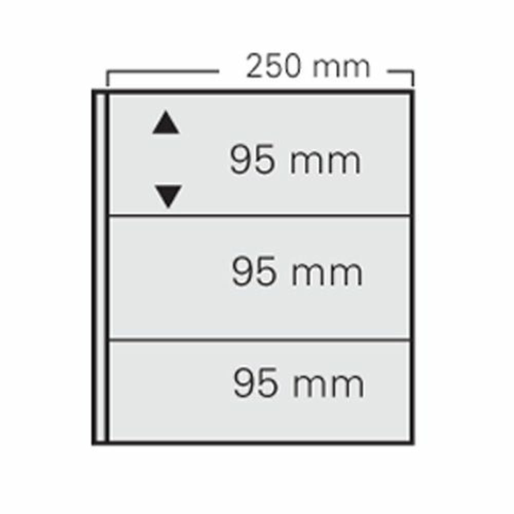 Transparentes Ergänzungsblatt 3-zeilig für Banknoten-Album (7351) - 5er Pack - SAFE