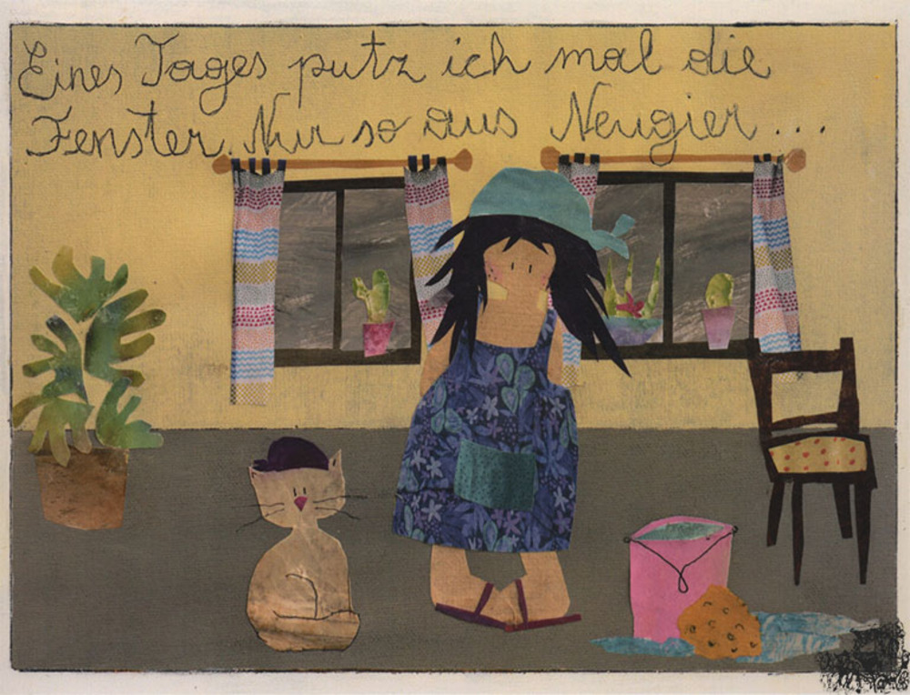 Eines Tages putz ich mal die Fenster. Nur so aus Neugier...- Kunstbillet von Michaela Mara