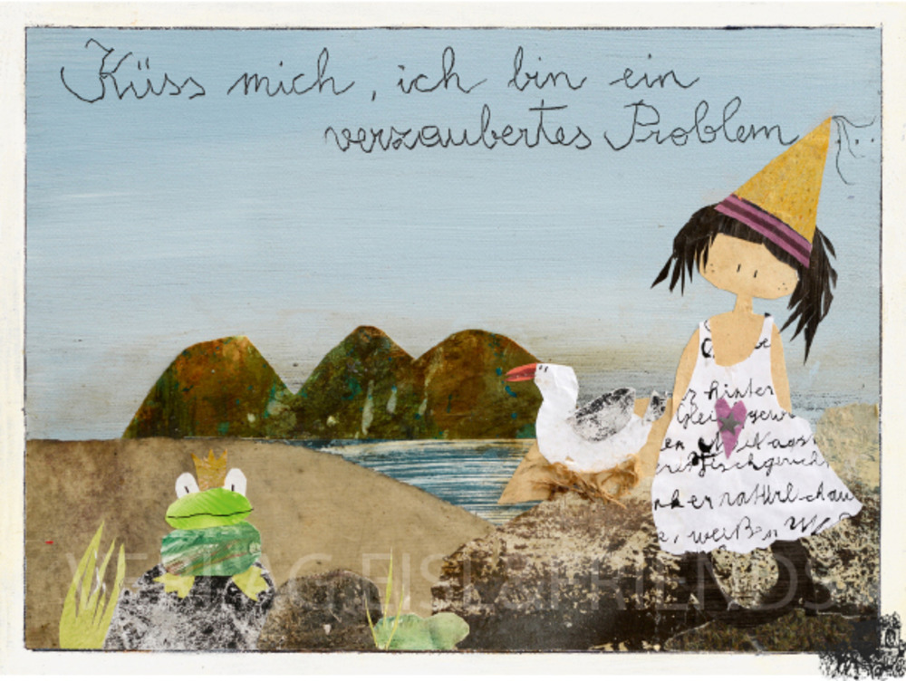 Küss mich, ich bin ein verzaubertes Problem...- Kunstbillet von Michaela Mara