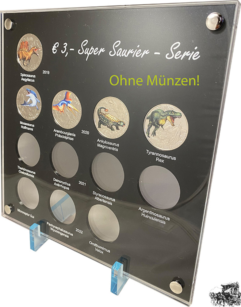 Münz-Aufsteller für 3 € Tier-Taler-Saurier Österreich Münz-Aufsteller für 3 € Tier-Taler-Saurier Österreich