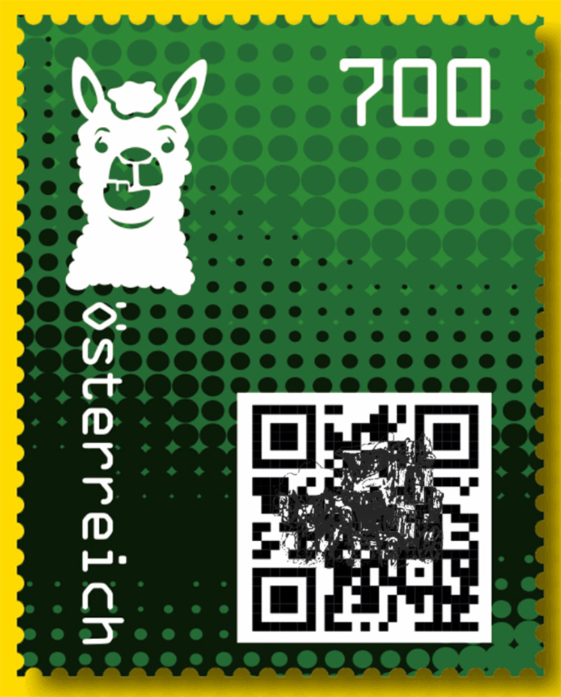 Briefmarken Strasser Webshop | Shop - 7,00 - Crypto stamp mit intaktem  Sicherheitsetikett - LAMA - grün - 6 stelliger Code - Österreich ** 2020