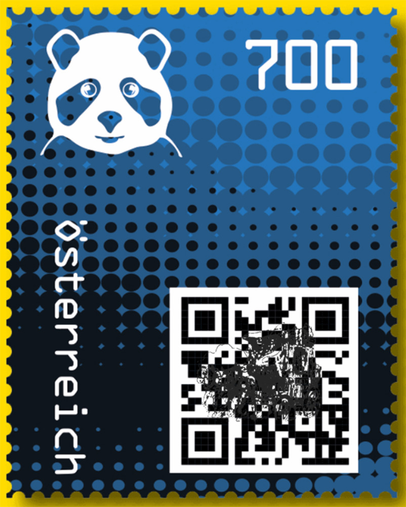 Briefmarken Strasser Webshop | Shop - 7,00 - Crypto stamp mit intaktem  Sicherheitsetikett - PANDA - blau - 6 stelliger Code - Österreich ** 2020