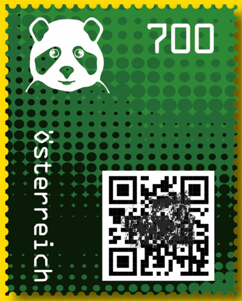 Briefmarken Strasser Webshop | Shop - 7,00 - Crypto stamp mit intaktem  Sicherheitsetikett - PANDA - grün - 6 stelliger Code - Österreich ** 2020