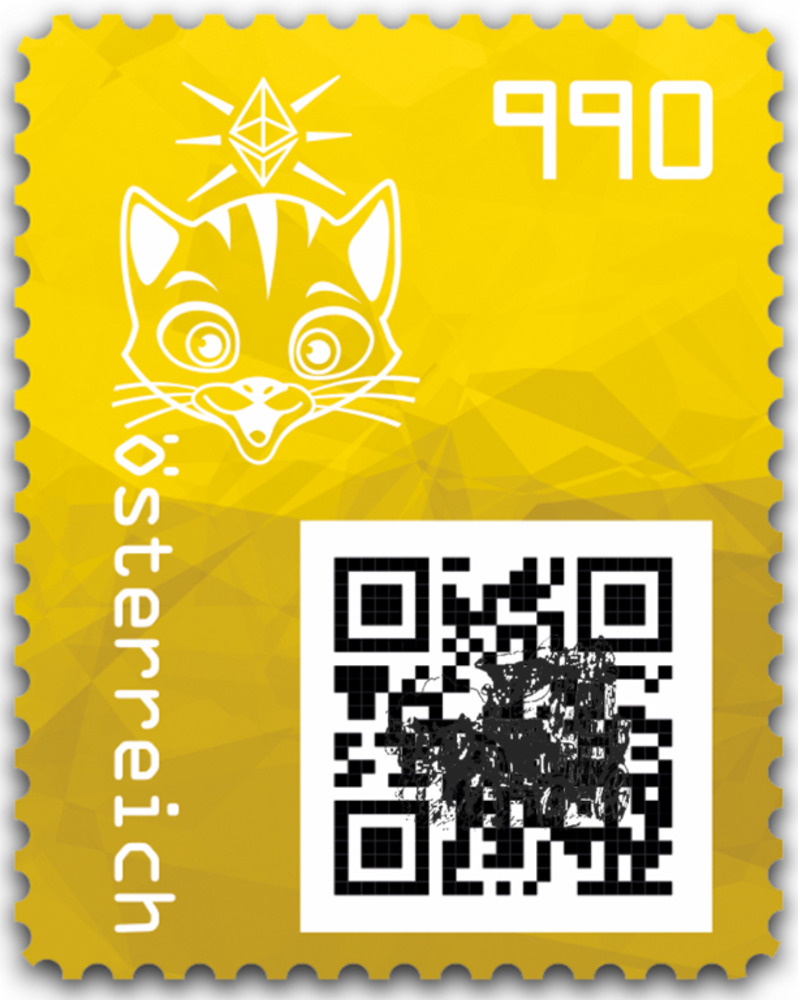 Briefmarken Strasser Webshop | Shop - 9,90 - Crypto stamp mit intaktem  Sicherheitsetikett - KATZE - GELB - Österreich ** 2021