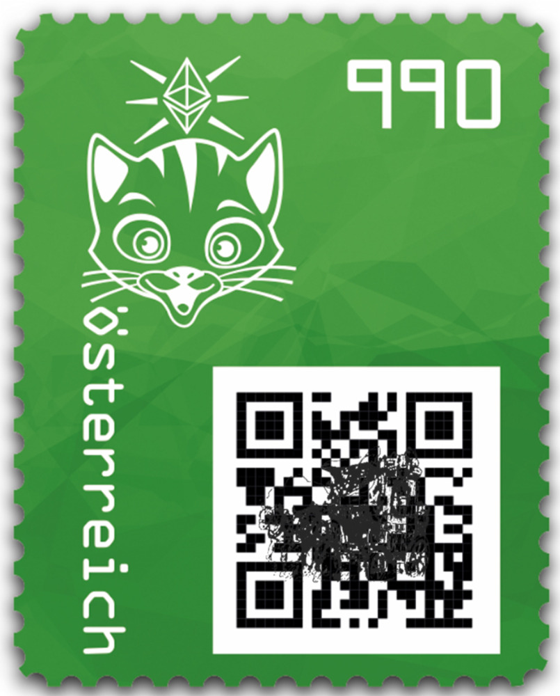 Briefmarken Strasser Webshop | Shop - 9,90 - Crypto stamp mit intaktem  Sicherheitsetikett - KATZE - GRÜN - Österreich ** 2021