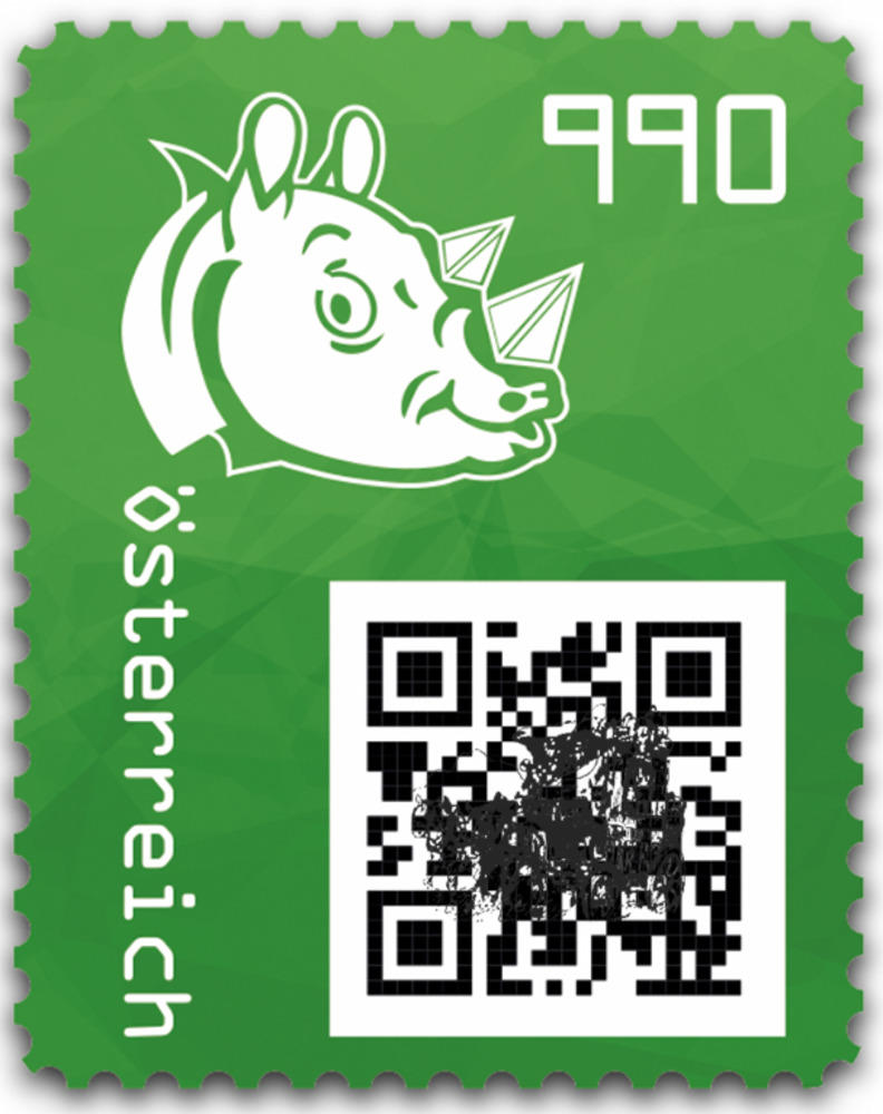Briefmarken Strasser Webshop | Shop - 9,90 - Crypto stamp mit intaktem  Sicherheitsetikett - RHINO - GRÜN - Österreich ** 2021
